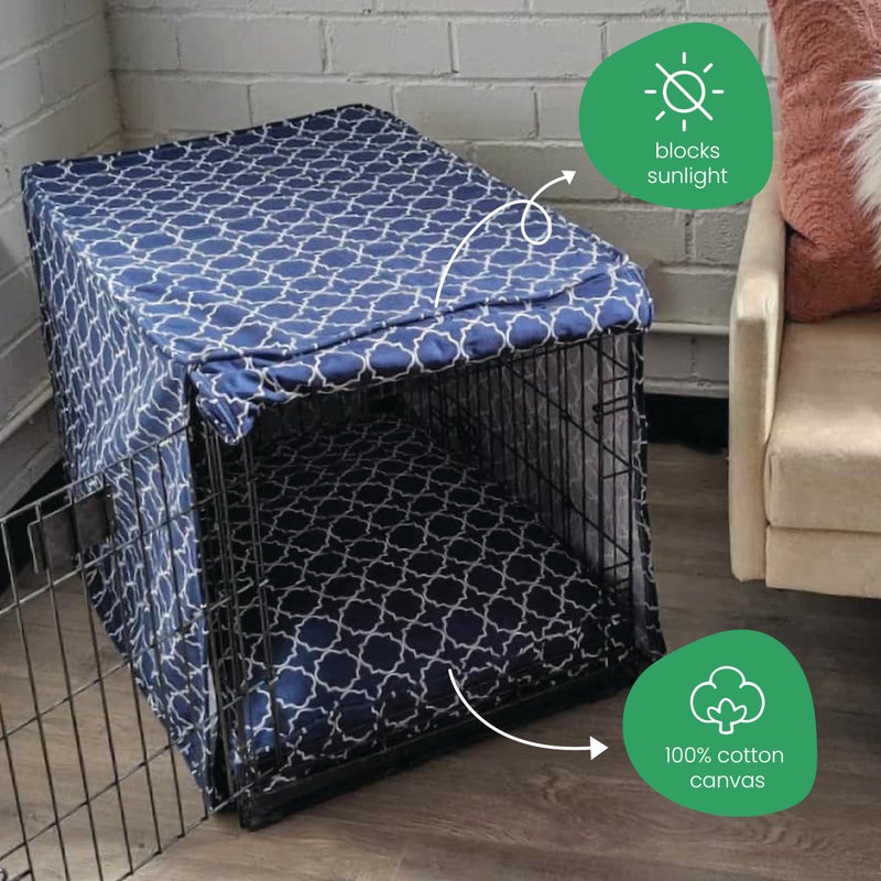 Molly Mutt Romeo & Juliet Dog Crate Cover, 100% Cotton Canvas Cover with 2 Roll-Up Panels, Ideal for Dog or Cat Crate, Durable, Washable, and Free of Harmful Chemicals, 30" x 19" x 21" - Image 4